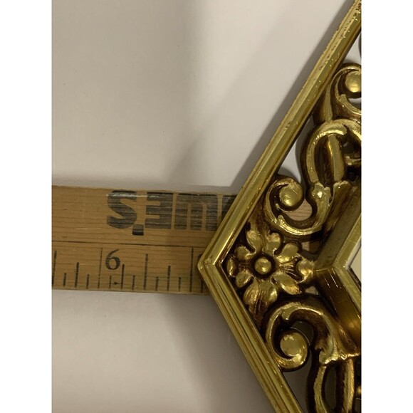 Vintage Hollywood Regency diamond shape wall decor set 2 Dart Syroco - Picture 7 of 11